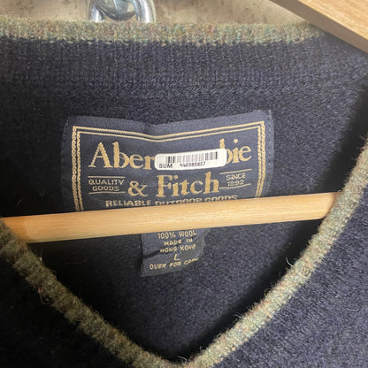 Abercrombie and Fitch Black Wool Sweater Vest Y2K Large