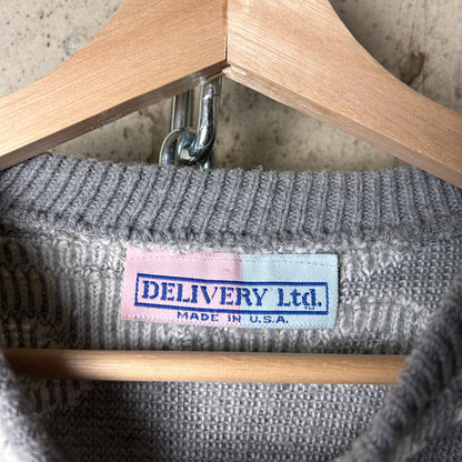 Delivery Ltd. Made in USA AOP Teddy Bear Large 80s Knit Sweater