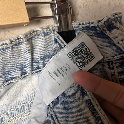 True Religion Ricky Relaxed Straight Fit Super T Acid Wash 36" Y2K Jeans