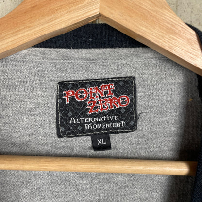 Y2K Point Zero Ribbed Thermal Striped Skater XL Longsleeve