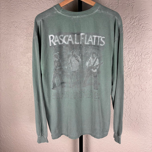 Rascal Flatts Y2K Tour Concert Merch Sage Green Large Longsleeve