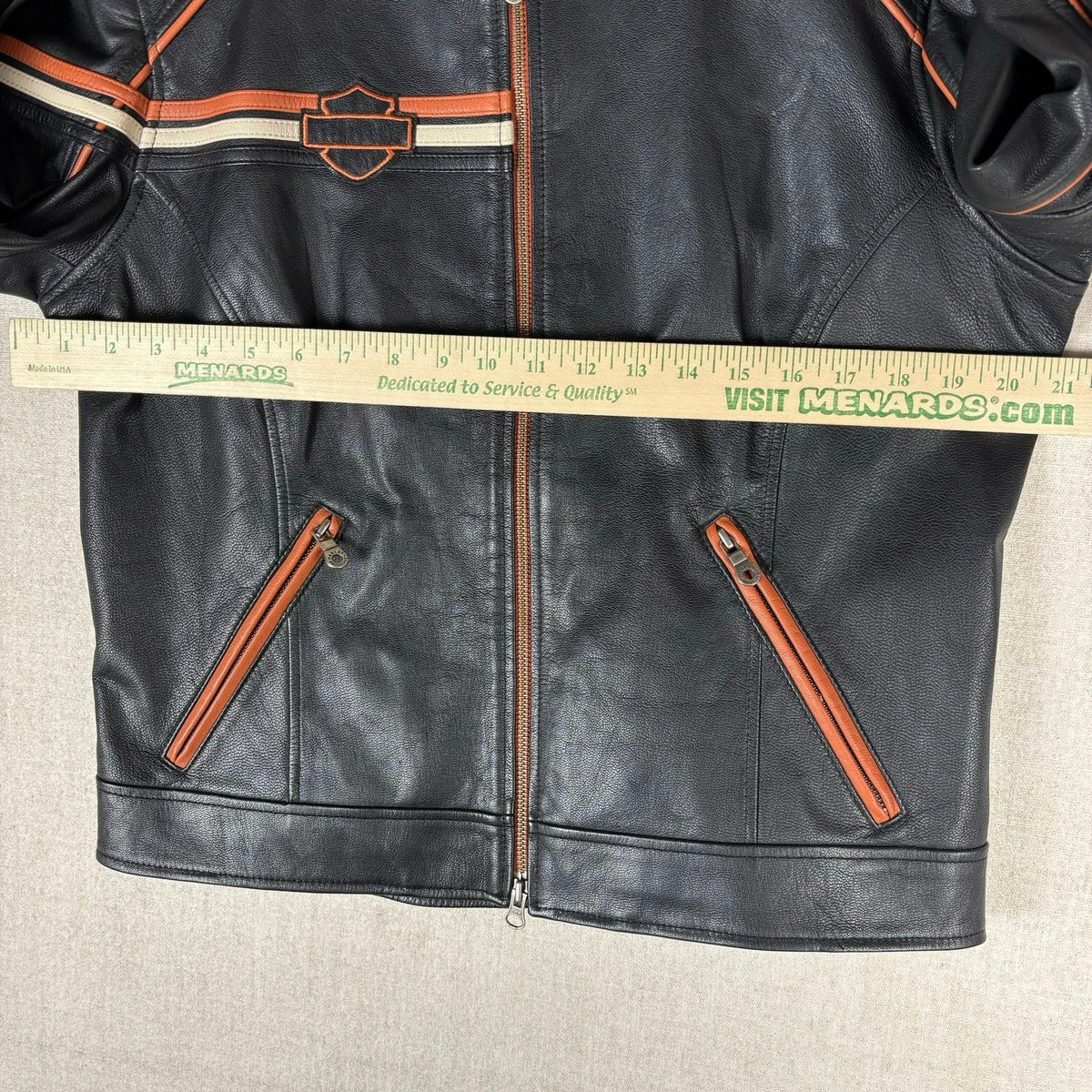 Harley Davidson Spellout Leather Jacket Womens Large