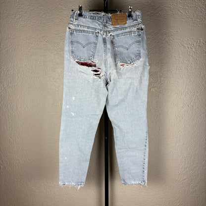 Vintage Levis Orange Tab 15921 Sz 14 Short Custom Distressed Jeans