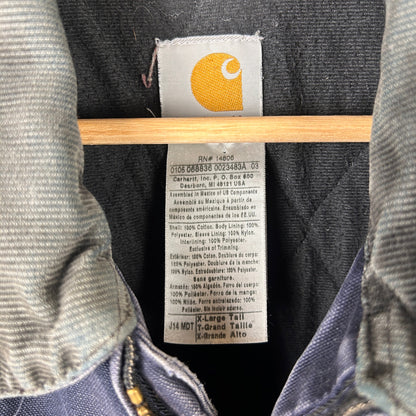 Carhartt Santa Fe Midnight Blue Distressed Honeycomb Faded J14 MDT 90s XL Jacket