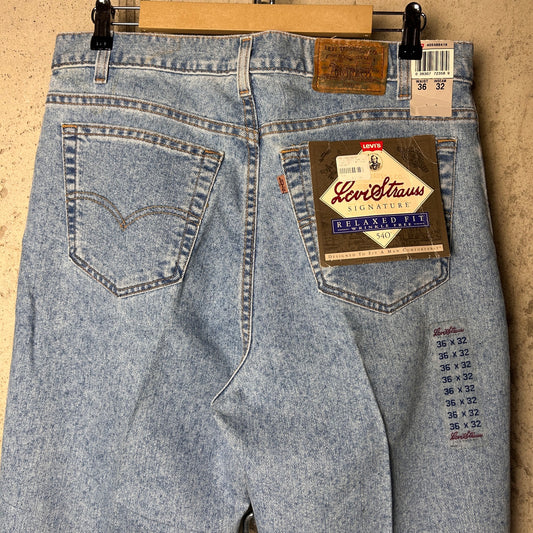 NWT Vintage Levi's Brown Tab 540 36 x 32 Relaxed Fit Denim Jeans