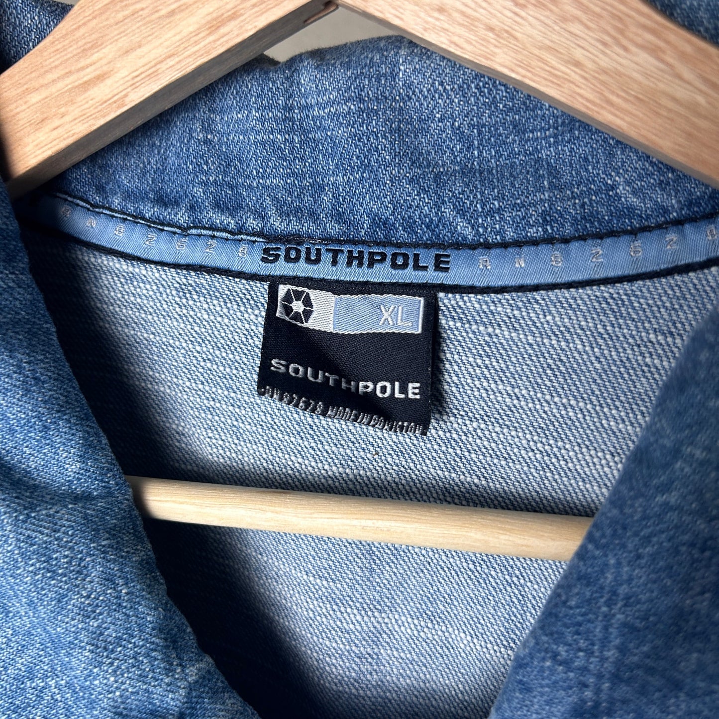 NWT Southpole Embroidered Y2K XL Light Wash Denim Jacket