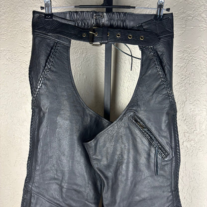 Unik Leather Motorcycle Biker Chaps Small Zip Up Pants