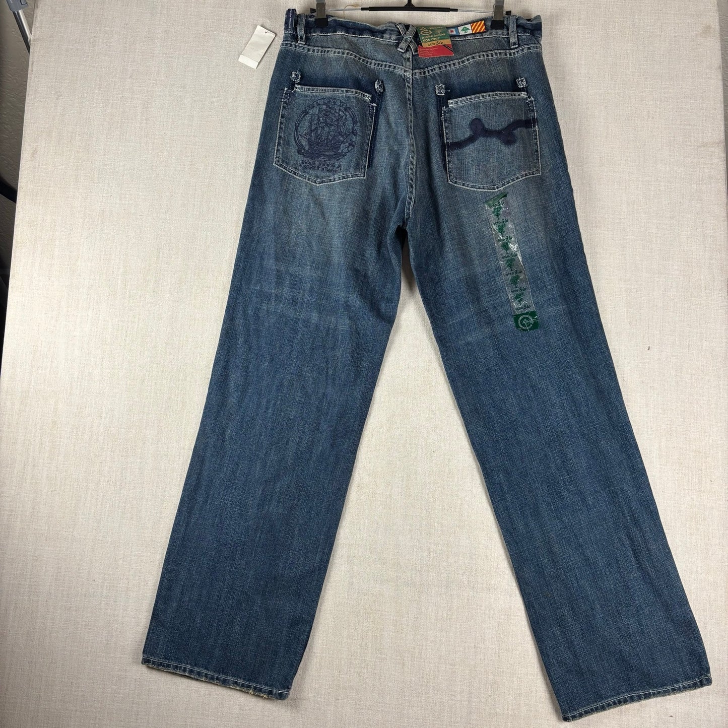 Foundation LRG Jeans Y2K NWT Embroidered Scallywag Skater Sz 36