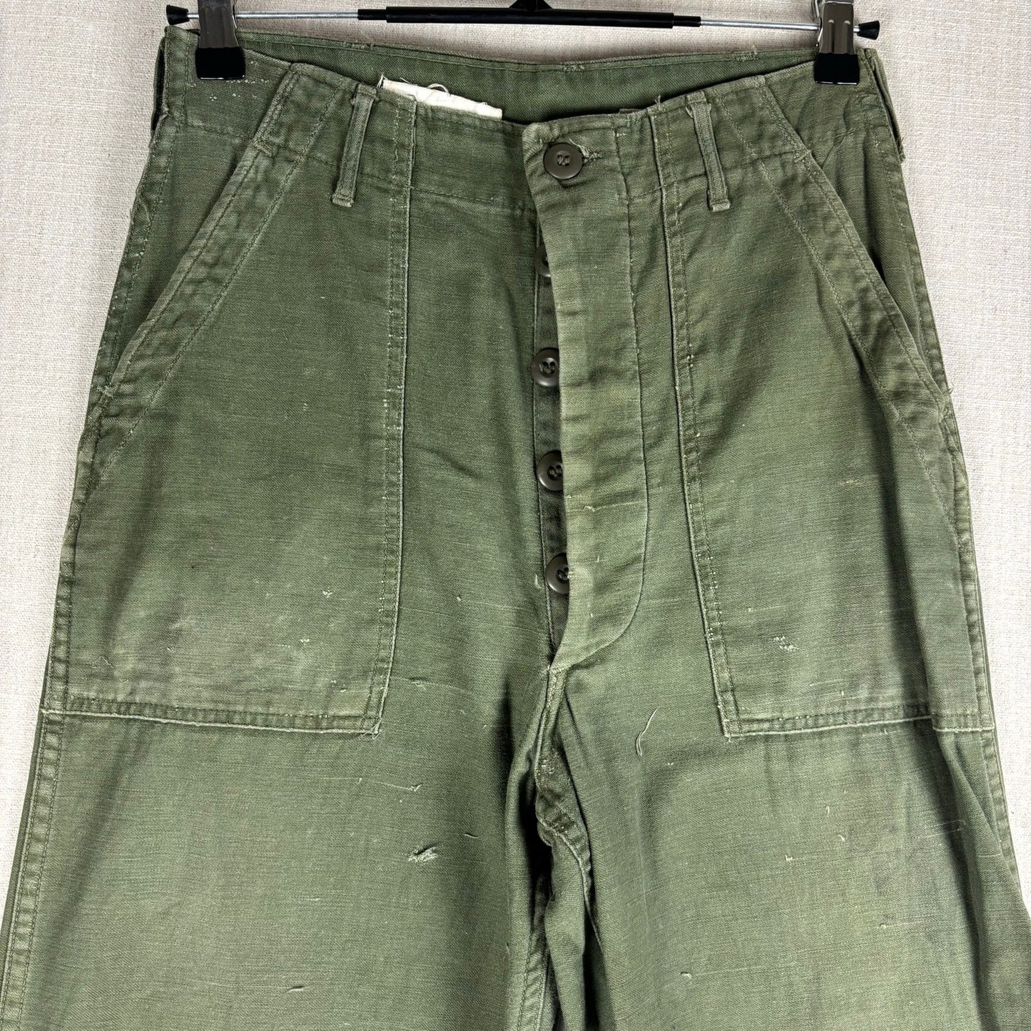 Vintage 1960s Military OG 107 Sateen Baker Cotton Pants Trousers 30x33