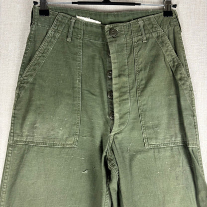Vintage 1960s Military OG 107 Sateen Baker Cotton Pants Trousers 30x33