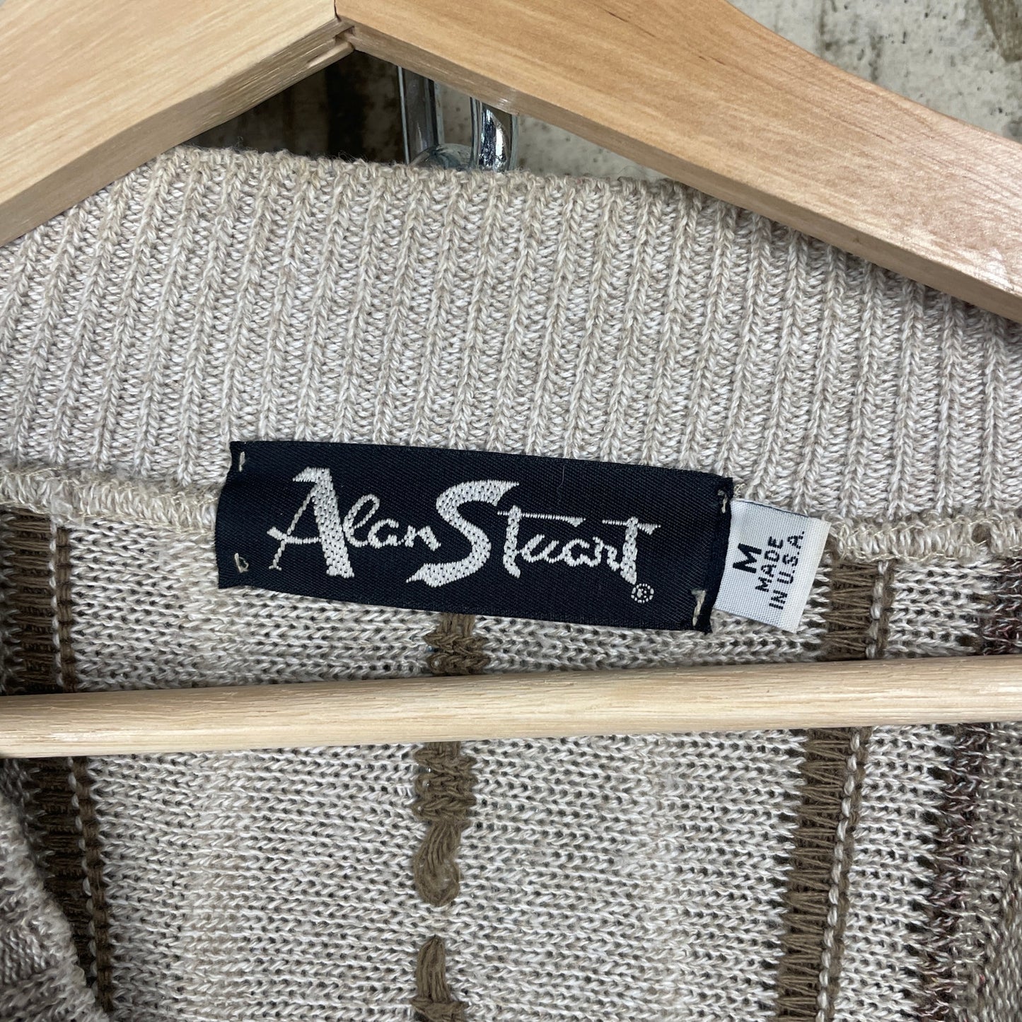 Vintage Coogi Style 3D Knit Medium Alan Stuart V Neck Sweater
