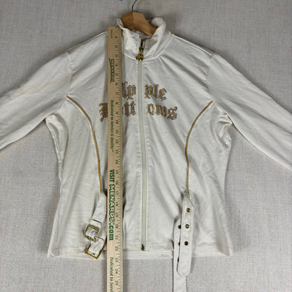 Y2K Apple Bottoms Rhinestone Tracksuit Top Belt Detail XL