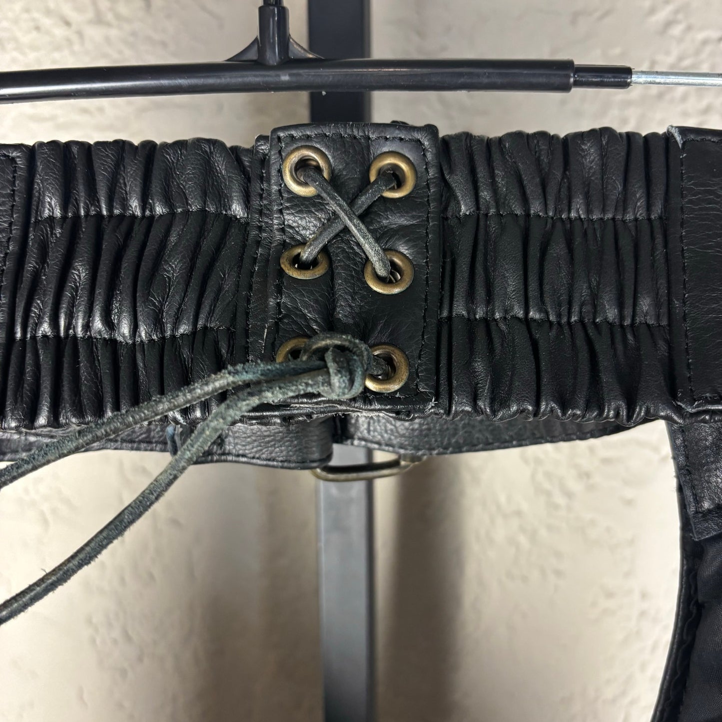 Unik Leather Motorcycle Biker Chaps Small Zip Up Pants