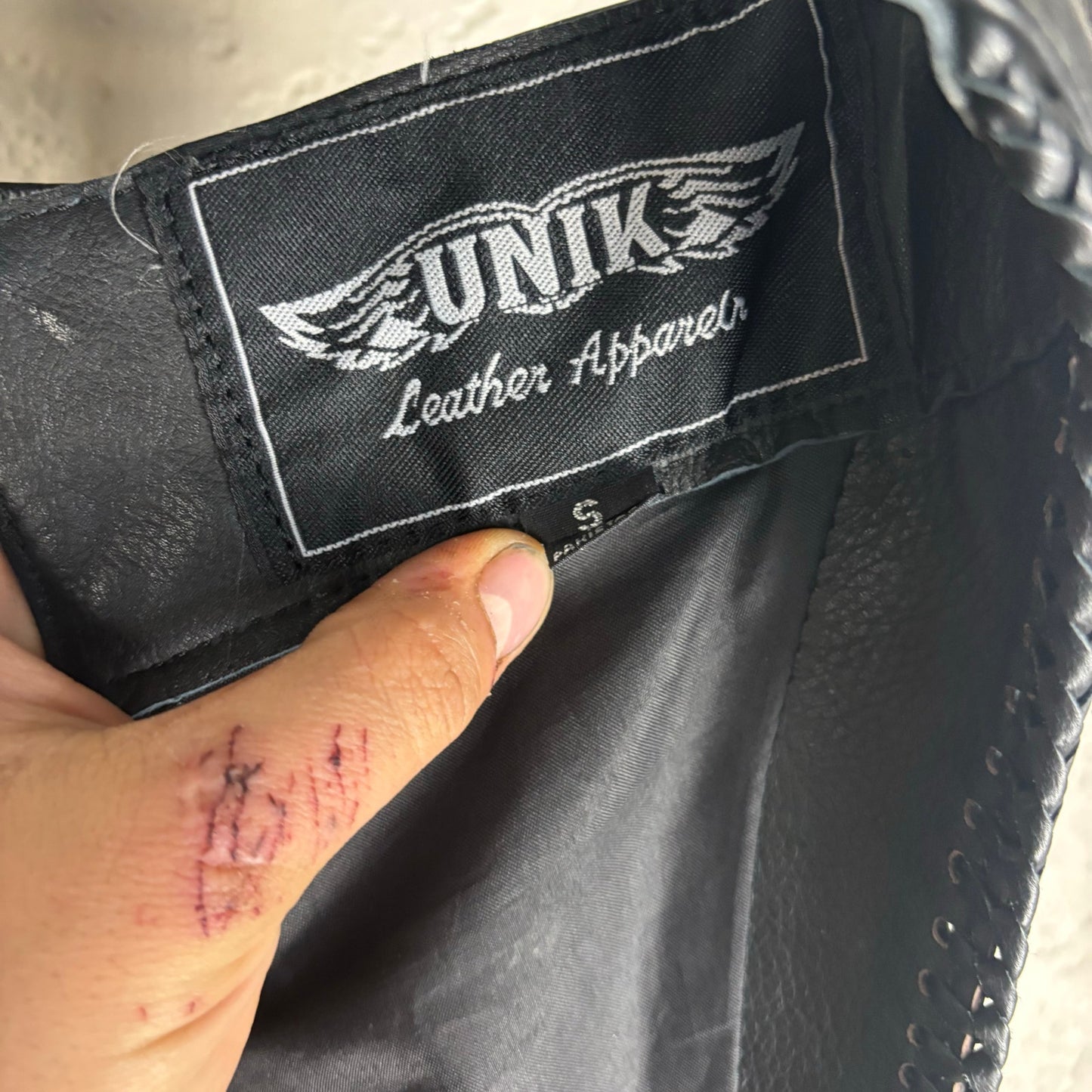 Unik Leather Motorcycle Biker Chaps Small Zip Up Pants