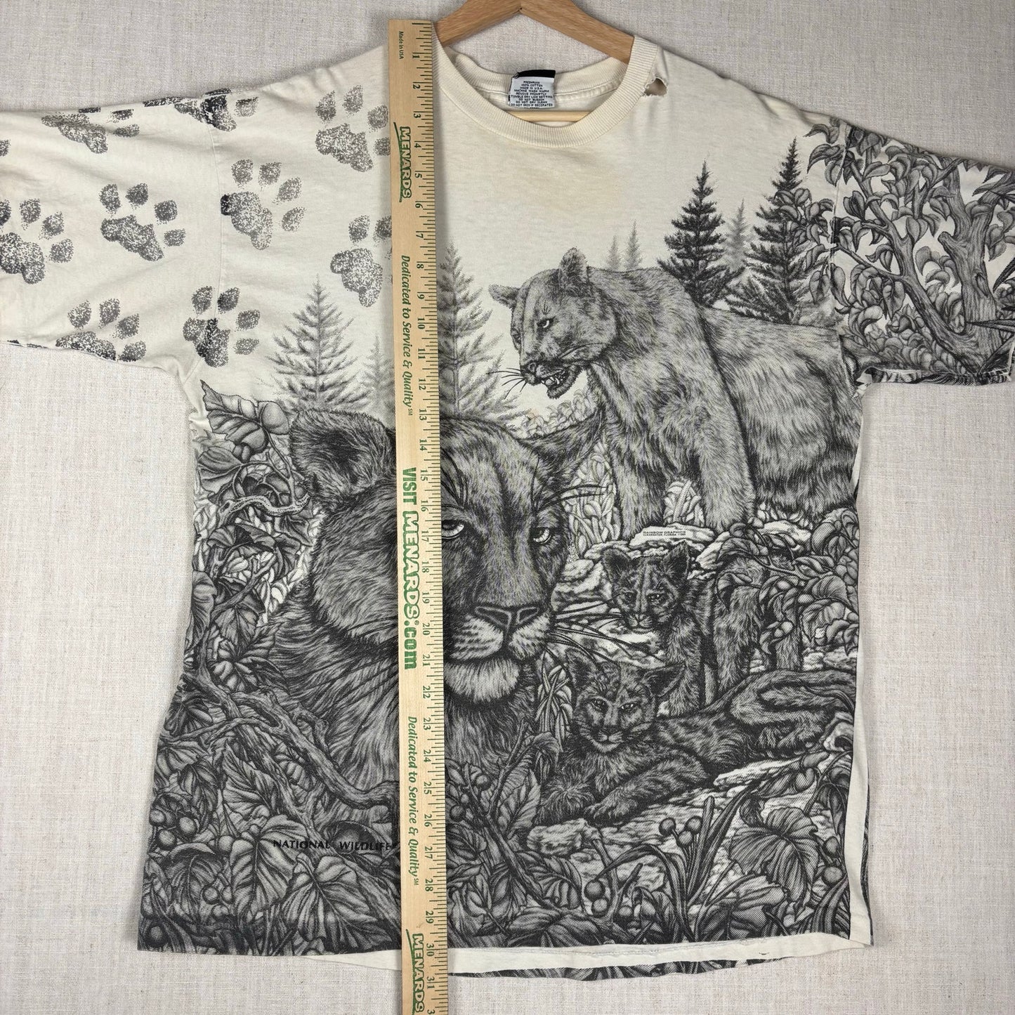 Vintage Nature AOP Big Cat Portrait 1993 XL Shirt
