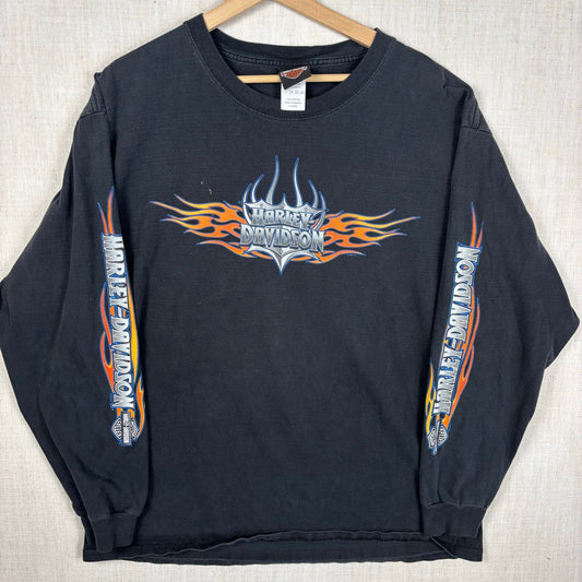 Harley Davidson Long Sleeve Print 2008 Black Tee