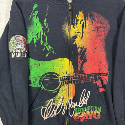 Bob Marley Zion Redemption Song 2009 Large Zip Up Hoodie