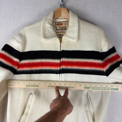 1950s Ricky Campus Nylon Jacket Fuzzy Striped True Vintage Sz 40