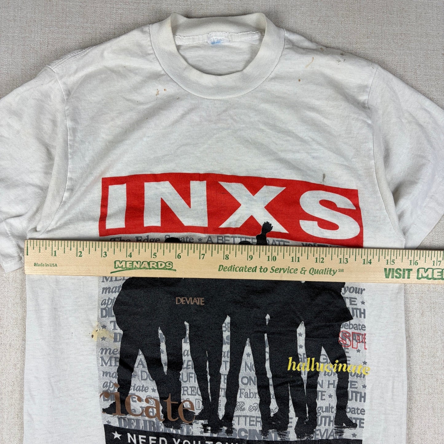 Vintage INXS 1988 Kick Tour Australian Rock Band Small Tee