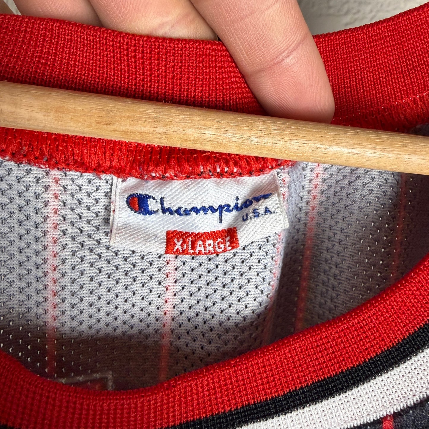 Champion Chicago Bulls Michael Jordan Pinstripe XL NBA Jersey