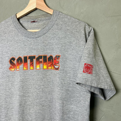 Spitfire Y2K Spellout Skateboarding Flames Medium Shirt