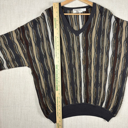 Coogi Style 3D Knit Sweater St. Croix V Neck XL