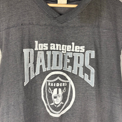 Vintage Los Angeles Raiders 1980s Logo 7 Distressed Cut Off Medium Shirt