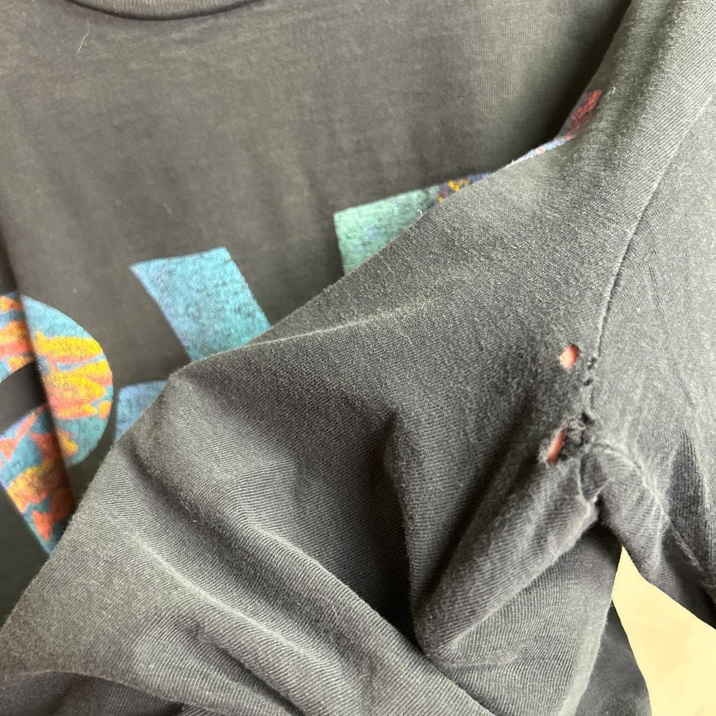 PADI Sportswear Surf Logo Faded Single Stitch Shirt L 90s