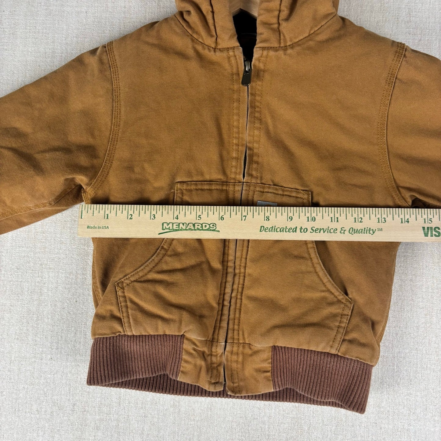 Y2K Carhartt Full Zip Hooded Duck Canvas Toddler 4T Wheat Jacket
