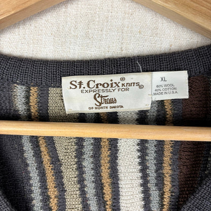 Coogi Style 3D Knit Sweater St. Croix V Neck XL