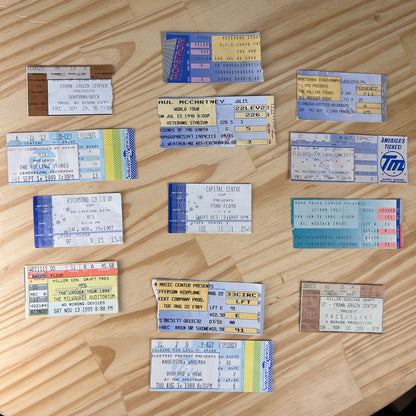 Concert Stubs LOT of 13 1980s 90s Rock Band Used, Pink Floyd