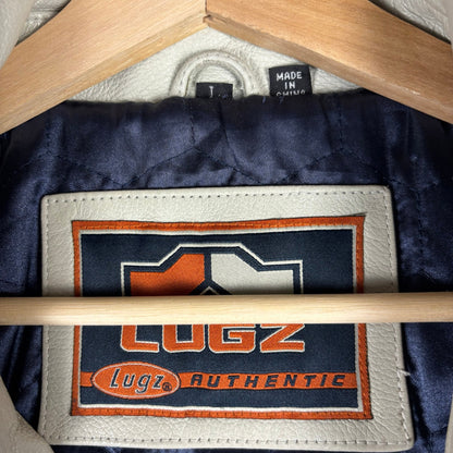 Vintage Lugz Authentic Embroidered Leather Jacket Large