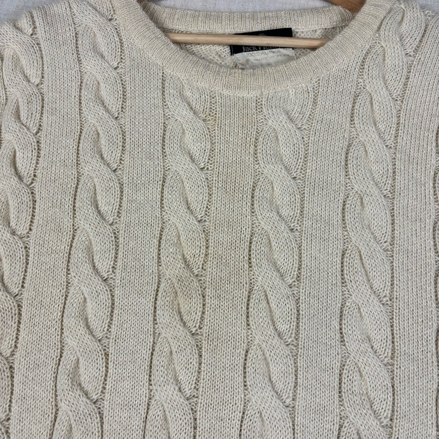 Vintage Jack Henry 100% Alpaca Cable Knit XL Preppy Sweater