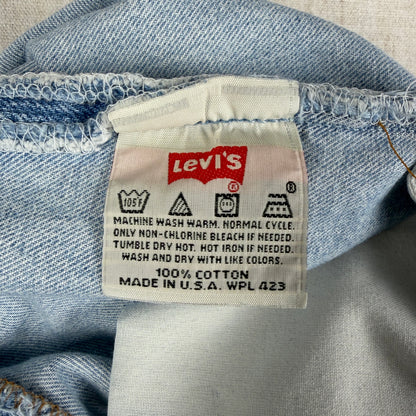 Vintage Levis Button Fly 501 Jeans 90s Light Wash 33x32 Slim Fit Jeans