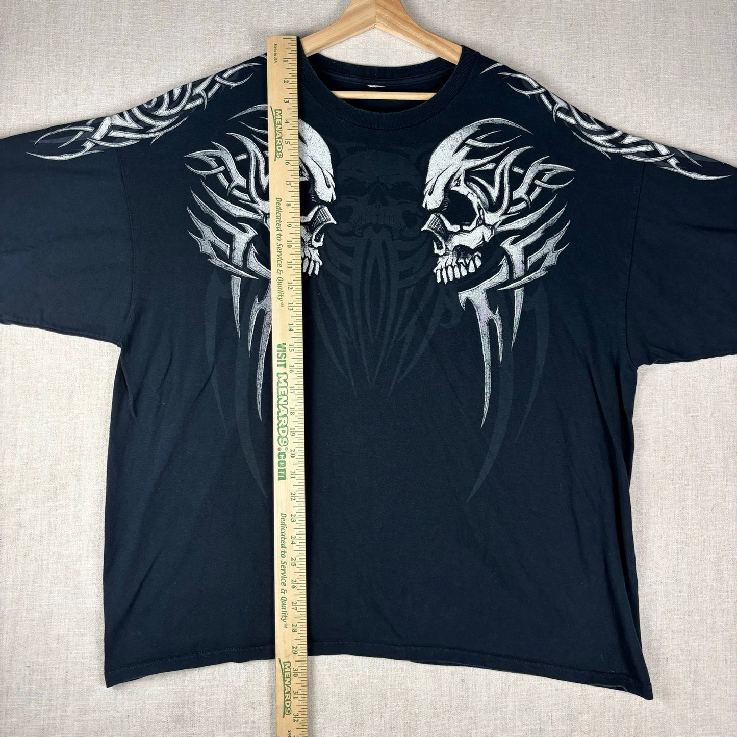 Tribal Y2K Screaming Skulls Cyber Emo XXL Baggy Shirt