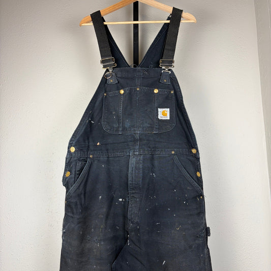 Vintage Distressed Carhartt Double Knee Overalls Bibs 38x28