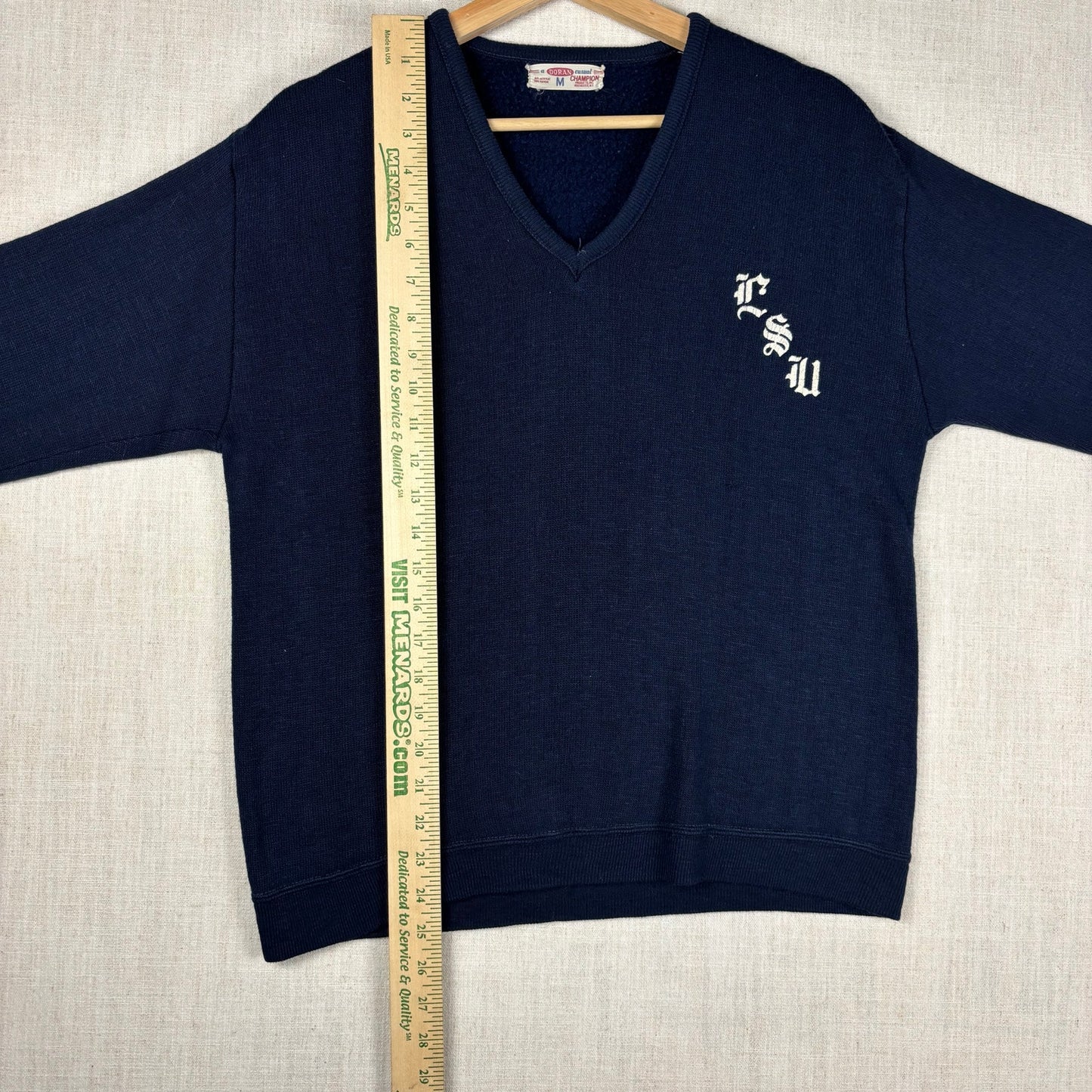 Vintage Champion Doran Casual LSU Tigers Medium V Neck Sweater