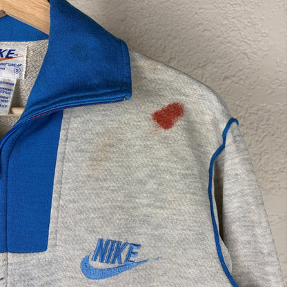 Vintage 1970s Nike Orange Swoosh Small Distressed Tracksuit Jacket