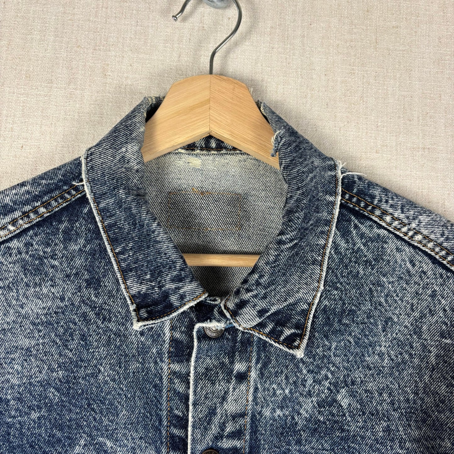 Vintage Levis 80s 70507 0227 USA Made Acid Wash Denim Medium Trucker Jacket