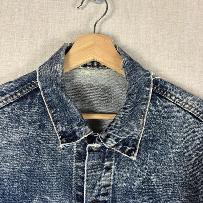 Vintage Levis 80s 70507 0227 USA Made Acid Wash Denim Medium Trucker Jacket