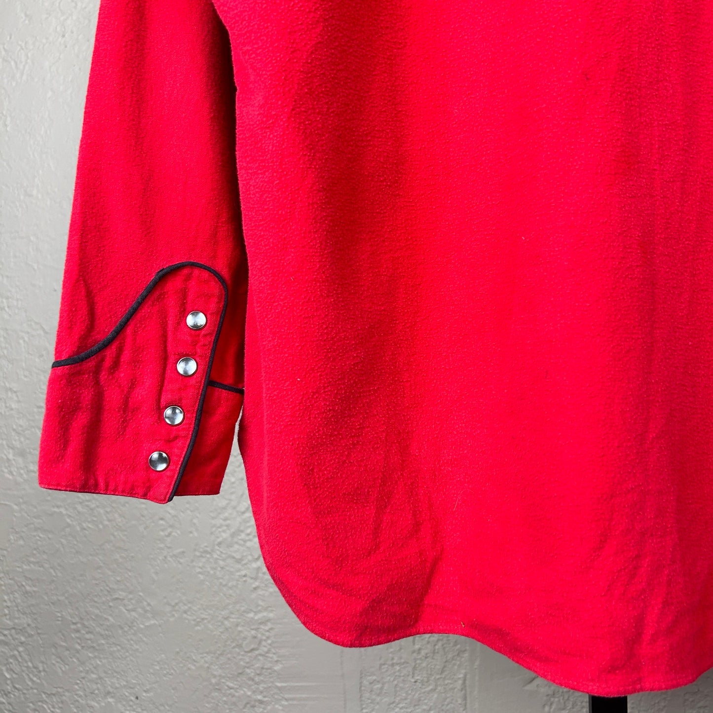 Polo Western Ralph Lauren 1980s Cowboy Pearl Snap Red Cotton XL Button Up Shirt
