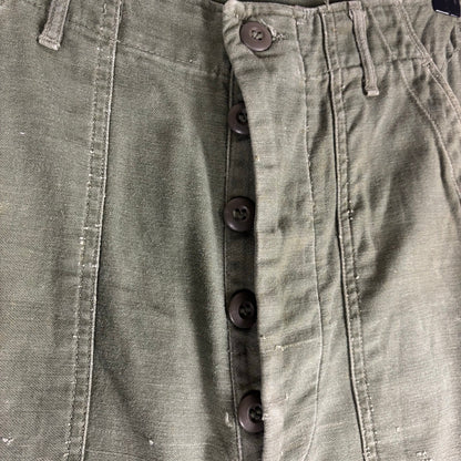 Vintage 1960s Military OG 107 Sateen Baker Cotton Pants Trousers 30x33