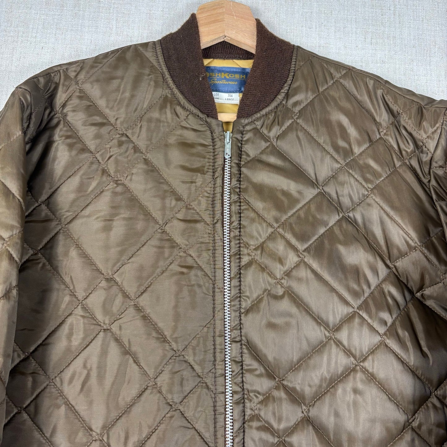 Vintage OshKosh B'Gosh 1960s Large Brown Quilted Jacket