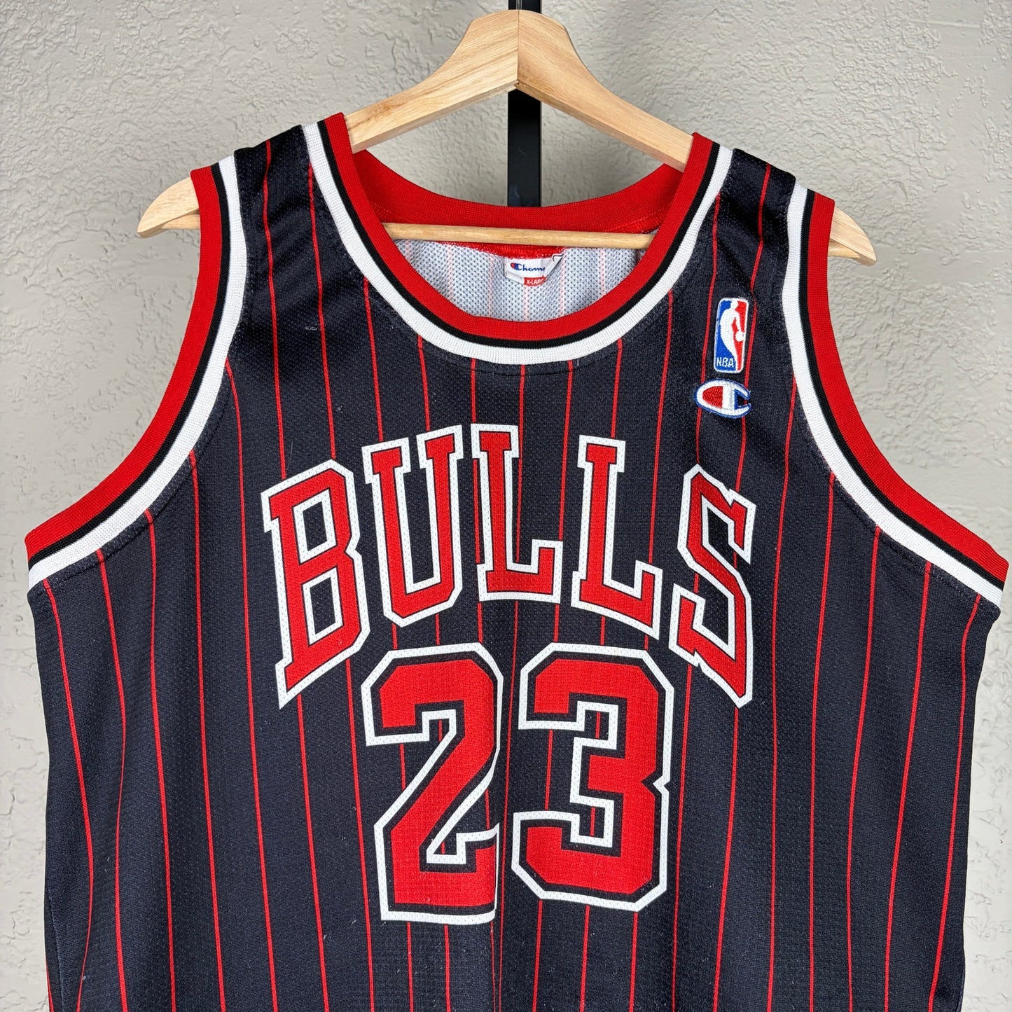 Vintage Champion Chicago Bulls Michael Jordan Pinstripe XL NBA Jersey