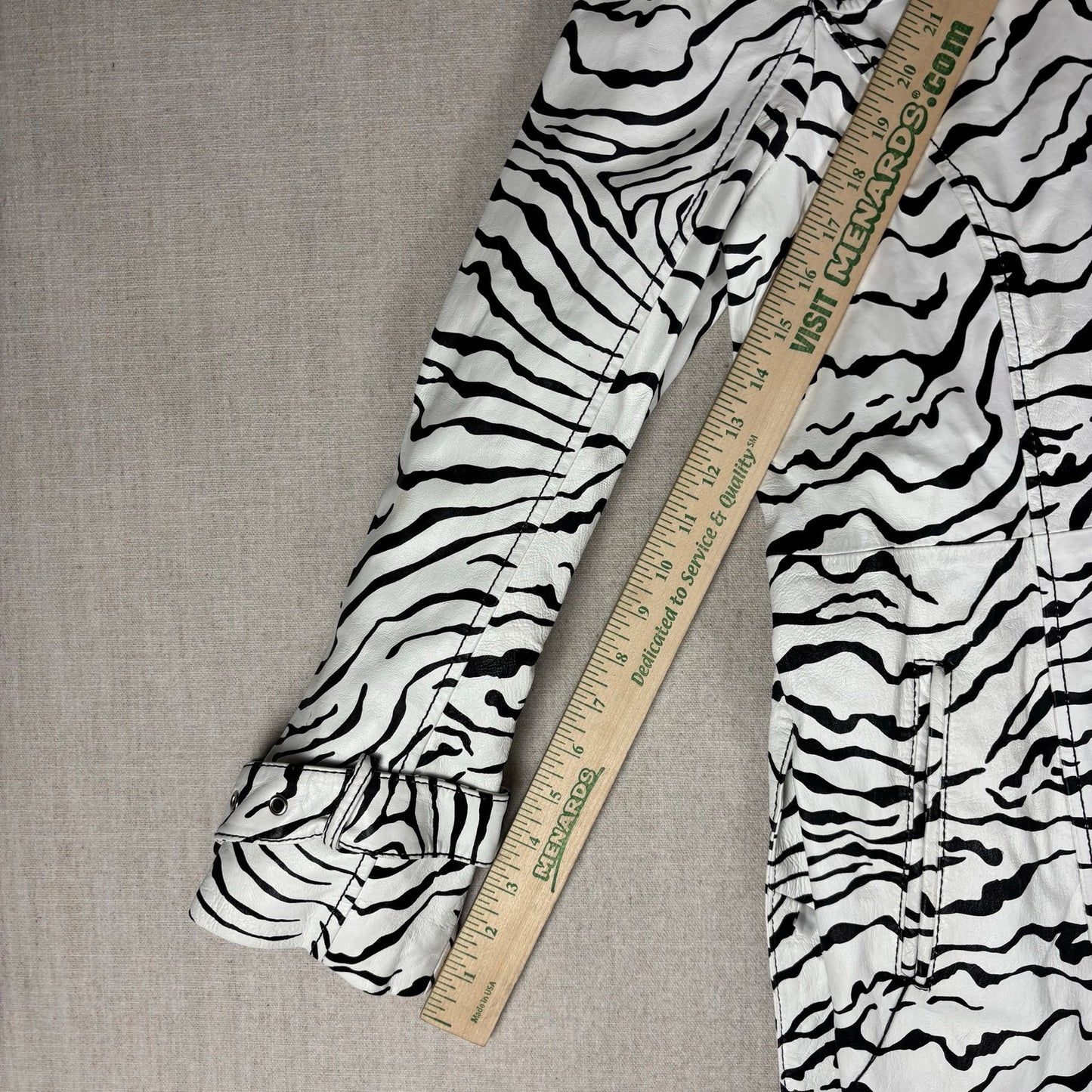 Wilsons Leather Pelle Studio Zebra Print Womens Trench Coat XL