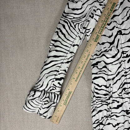 Wilsons Leather Pelle Studio Zebra Print Womens Trench Coat XL