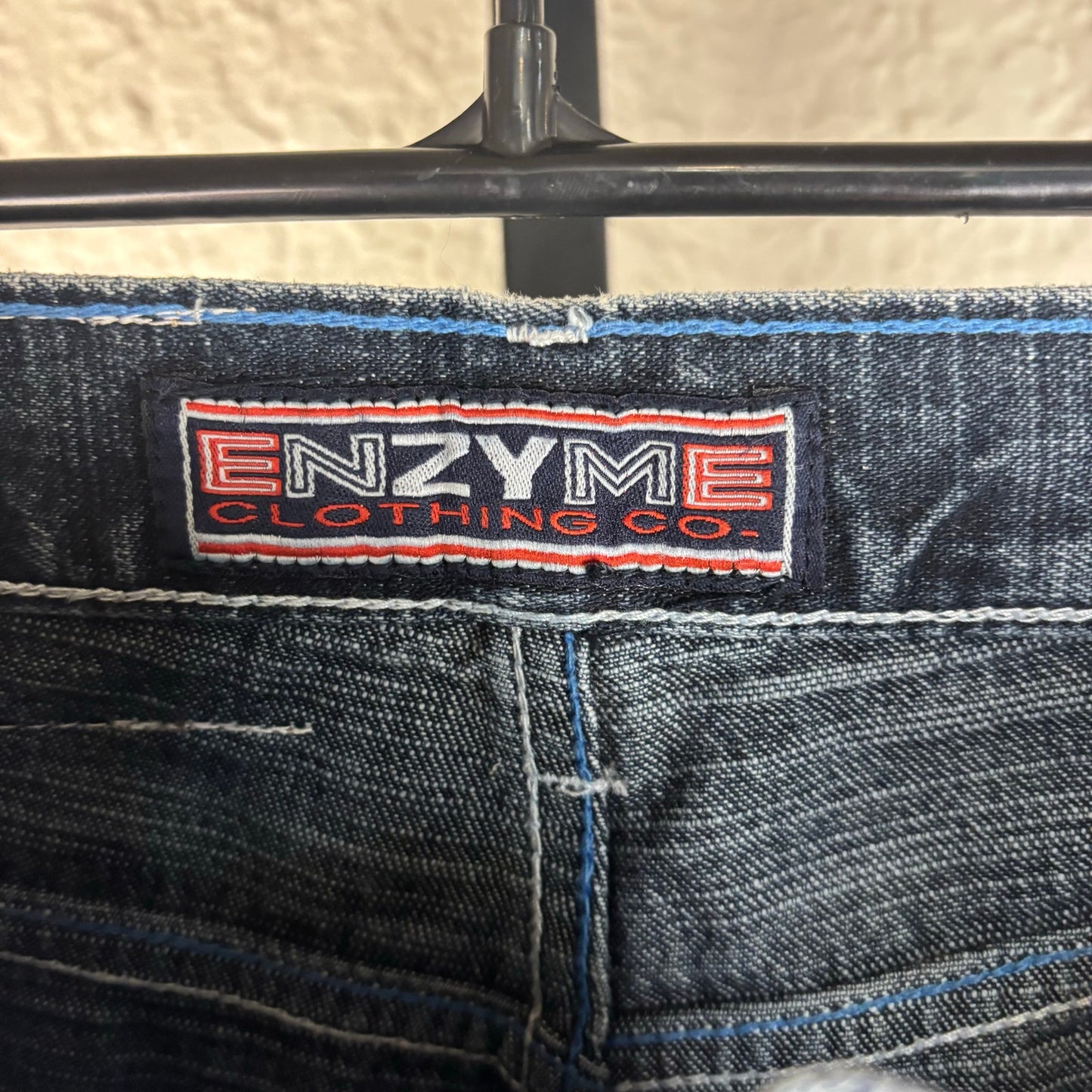 NWT Enzyme Jeans Co Y2K Sz 12 Embroidered Wide Leg Skater Jeans