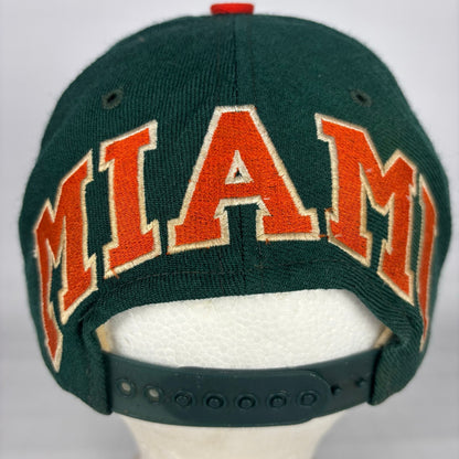 Vintage Miami Hurricanes American Needle Blockhead Snapback Wool Hat