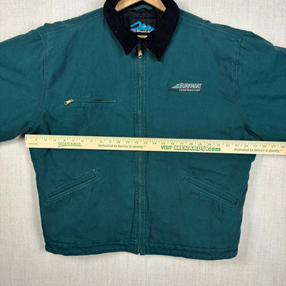 Vintage Detroit Style Tri Mountain Dark Teal Quilted Large Work Jacket