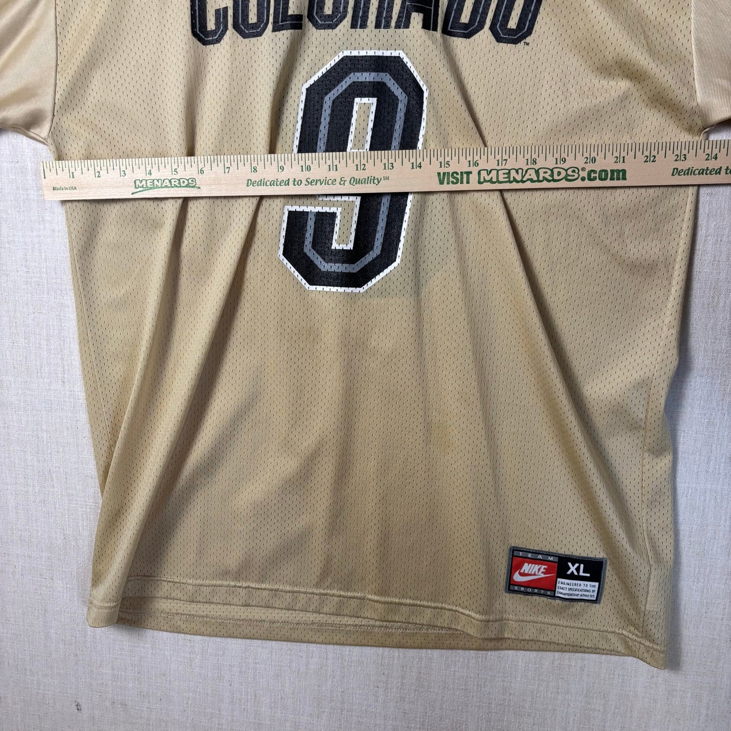 CU Boulder Colorado Buffaloes Nike Team XL Gold Mesh Football Jersey